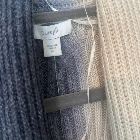 J. Jill Pure Jill Hand Painted Open Cardigan Sweater XL - Picture 6 of 9